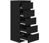 Aparador | aparador de comedor | armario de cocina con cajones roble negro 37,5x35x99cm madera ingeniería cfw61800