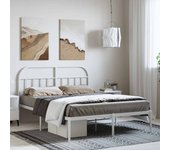 Vidaxl estructura cama sin colchón con cabecero metal blanco 135x190cm
