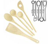 Tescoma set cucchiai e pala, legno, 5 unità