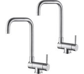 Grifo de cocina plegable de 2 piezas, 2 pulverizadores para elegir, mezclador de fregadero plegable de acero inoxidable delante de la ventana, grifo d