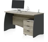 Mesa de escritorio elan 3 cajones roble alaska - gris antracita 136 x 74 x 67 cm