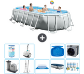 Paquete de piscina - intex - oval - 503x274x122 cm + accesorios a2579
