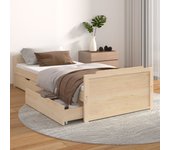 Estructura de cama con cajones madera maciza de pino 90x200 cm