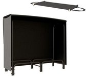 Rack de madera para chimenea 120x36x99 cm, negro