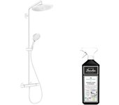 Hansgrohe croma select s 280 columna de ducha termostática blanco mate + limpiador briochin