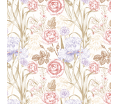 Papel pintado floral jardín de rosas