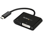Startech.com adaptador gráfico externo usb-c a dvi con entrega de potencia - adaptador de vídeo externo usbc - usb tipo c 1920x1200