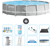 Paquete de piscina - intex - alrededor - 457x457x107 cm + accesorios a2263