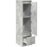 Aparador alto | aparador de comedor | armario de cocina gris hormigón 29,5x34x119,5 cm madera ingeniería cfw74894