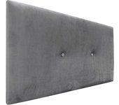 Dhome cabecero de terciopelo liso con botones alta gama moderno cabezal tapizado cama lujo dormitorio acolchado (gris ceniza, 105x50cm)