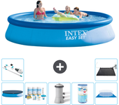 Paquete de piscina - intex - alrededor - 396x396x84 cm + accesorios a725