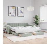Maison exclusive - sofá cama nido con cajones terciopelo gris claro 90x190 cm