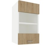 Mueble alto haaus karo, 1 puerta de cristal, madera natural/blanco, 40 x 30 x 60 cm