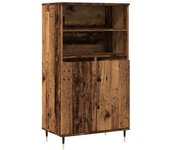Aparador alto | aparador de comedor | armario de cocina madera de ingeniería envejecida 60x36x110 cm cfw67099