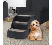 Escaleras plegables para perros de 3 peldaños, color negro