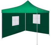 Maison exclusive - cenador plegable con 2 paredes verde 3x3 m
