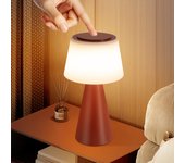 Nettlife lámpara de mesa con batería, lámpara de noche led inalámbrica de 3600 mha, lámpara táctil regulable con batería roja recargable por usb