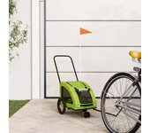 Vidaxl remolque de bicicleta mascotas hierro tela oxford verde