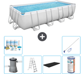 Paquete de piscina - bestway - rectángulo - 488x244x122 cm + accesorios cb32