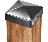 Gorro piramidal para poste de madera protección de valla 71x71mm negro