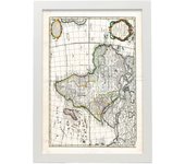 Nacnic pósters geográficos en estilo vintage mapa de áfrica de 1745 ilustraciones de antiguos mapamundis en tonos sepia tamaño a3, con marco blanco