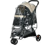 Carrito para perros 2 en 1 con cubierta para lluvia, plegable, para perros y gatos hasta 10 kg