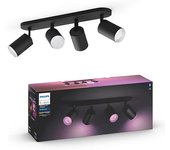 Foco philips hue fugato w&c 4l negro wifi & bt