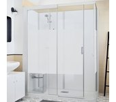 Cristal de esquina mecánico kinemagic serenity+ high, franja central esmerilada, 120/137 x 79/86 cm