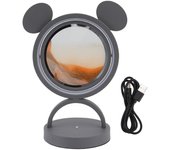 Lámpara de mesa con arena en movimiento, regulable, para aliviar el estrés, decorativa, para bodas, estudio, sala de estar (gris)