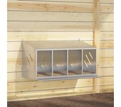 Maison exclusive - nido para gallinas con 4 compartimentos plateado galvanizado