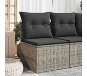Silla de jardín sin brazos con cojines de polirratán gris
