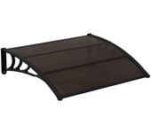 Toldo para puerta de entrada marquesina de bienvenida resistente a la intemperie abs policarbonato aluminio 150 x 100 cm negro mar