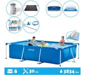 Paquete de piscina - intex - rectángulo - 300x200x75 cm + accesorios cb97