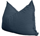 Puf en terciopelo acanalado bananair 180 x 140 cm azul noche