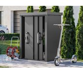 Gfp primeyard armario exterior metálicos 120x78x161 cm caseta de jardín antracita incl. suelo