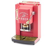 Faber pro deluxe - cafetera con prensa de cápsulas de latón - estructura de acero rojo coral mate