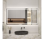 Aica espejo de baño led 160 x 80 cm, antivaho, brillo regulable