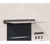 Marquesina de puerta de aluminio l120 x l90 cm plano con luces led - luxama