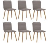 Pack 6 uds sillas de comedor | silla de cocina de tela gris taupe cfw61855
