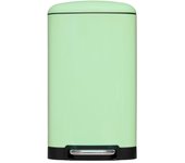 Cubo de basura metálico con pedal, verde, 20 litros