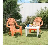 Maison exclusive - sillas jardín niños 2 uds aspecto madera pp naranja 37x34x44 cm