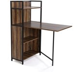 Versa blumenau mesa de comedor con estantería para cocina, terraza, jardín o comedor, marrón y negro, 120x30x62cm