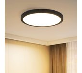 Zmh lámpara de techo led - lámpara de cocina negra 15w lámpara de baño iluminación de techo redonda 3000k lámpara de dormitorio ip44 ø17cm
