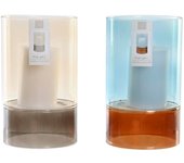 Portavelas dkd home decor cristal bicolor cera 13 x 13 x 21 cm (2 unidades)