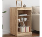 Aparador | aparador de comedor | armario de cocina con luces led roble sonoma 41x37x67 cm cfw37005
