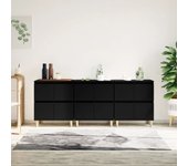 Aparador 3 piezas | aparador de comedor | armario de cocina madera contrachapada negro 60x35x70 cm cfw50347