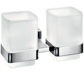 Inda - vaso doble de vidrio esmerilado para cepillos de dientes