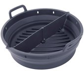 Molde plegable silicona redondo con asas freidora de aire 22x19x6 cms. grado alimentario.