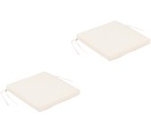 Pack 2 cojines para sillas de jardín beige 44x44x5 cm