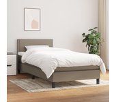 Somier de láminas con colchón taupe 90x190 cm tela